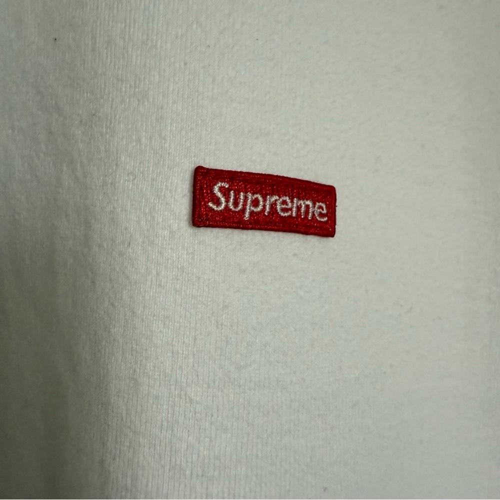 Supreme White Long Sleeve with Small Red Box Logo Patch XL Authentic - Picture 3 of 11